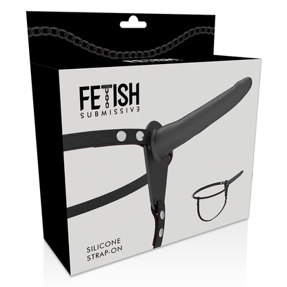FETISH SUBMISSIVE HARNESS - BLACK SILICONE 15 CM - 2