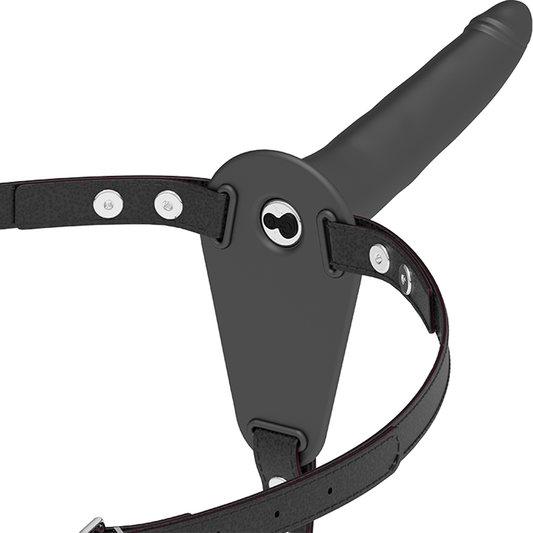 FETISH SUBMISSIVE HARNESS - BLACK SILICONE VIBRATOR 15 CM - 1