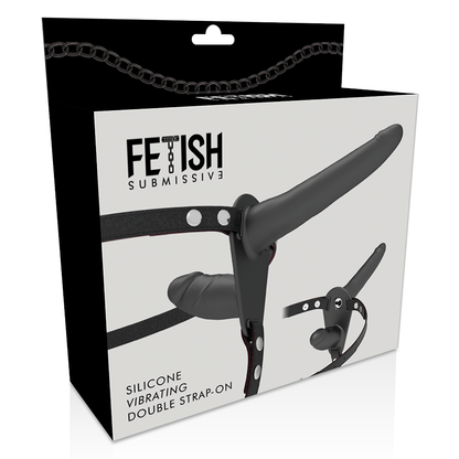 FETISH SUBMISSIVE HARNESS - DOUBLE PENETRATION BLACK VIBRATOR - 4