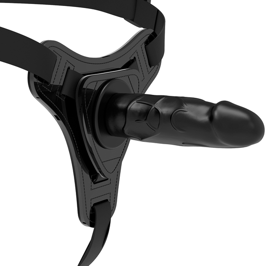 FETISH SUBMISSIVE HARNESS - REALISTIC BLACK SILICONE 15 CM - 1