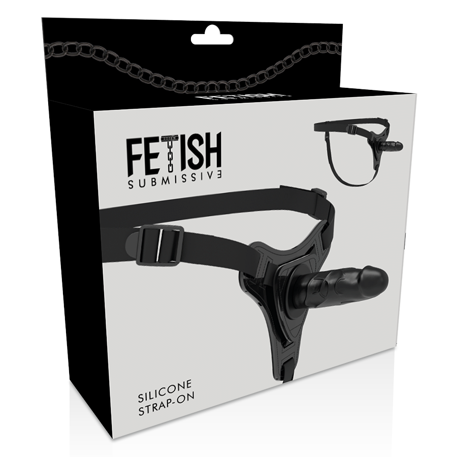 FETISH SUBMISSIVE HARNESS - REALISTIC BLACK SILICONE 15 CM - 5