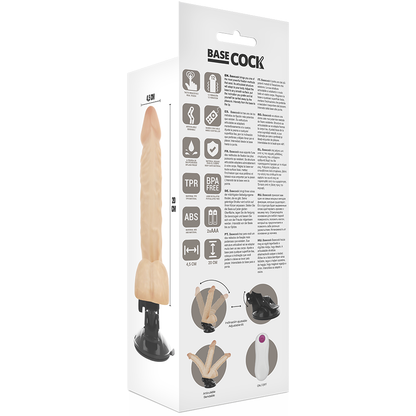 BASECOCK - BLACK REMOTE CONTROL ARTICULATING VIBRATOR 20 CM -OR- 4.5 CM
