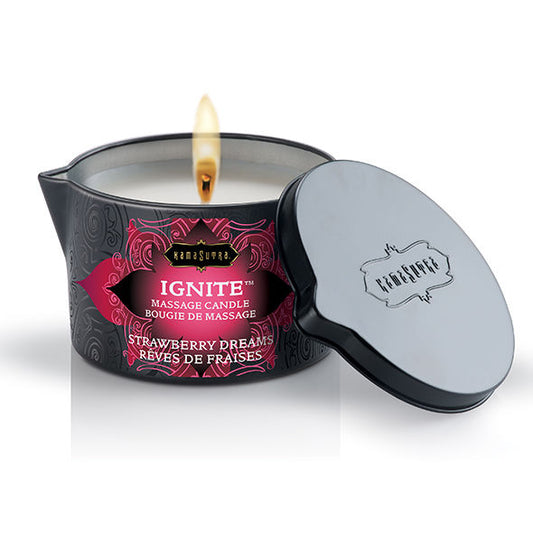 KAMASUTRA - CANDELA DA MASSAGGIO STRAWBERRY DREAMS 170 GR - Secretroomsexyshop