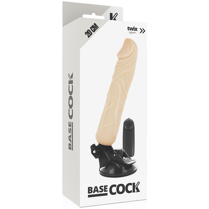 BASECOCK - REALISTIC VIBRATOR WITH BLACK REMOTE CONTROL 20 CM -OR- 4 CM