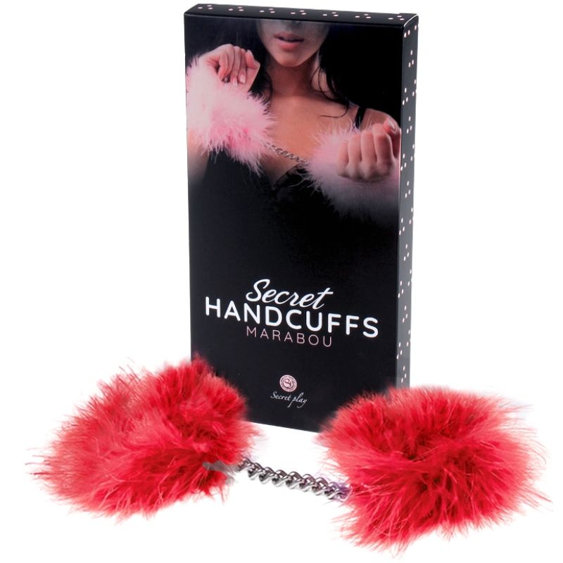 SECRETPLAY - RED MARABOU HANDCUFFS - 1