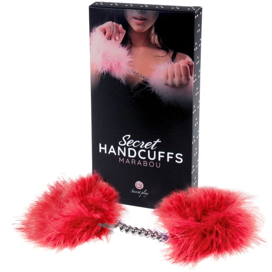 SECRETPLAY - RED MARABOU HANDCUFFS - 1