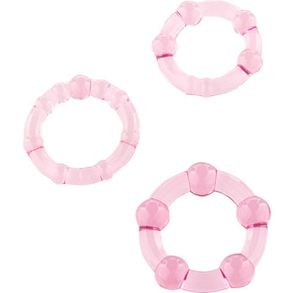 SEVEN CREATIONS - SET OF THREE PINK PENIS RINGS - 1