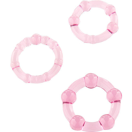 SEVEN CREATIONS - SET OF THREE PINK PENIS RINGS - 1