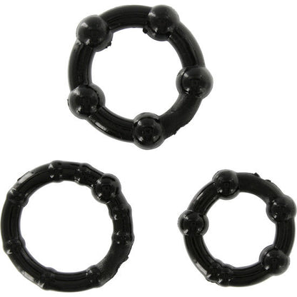 SEVEN CREATIONS - SET OF THREE BLACK PENIS RINGS - 1