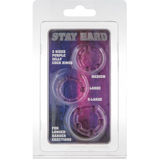SEVEN CREATIONS - SET OF THREE LILAC PENIS RINGS - 1