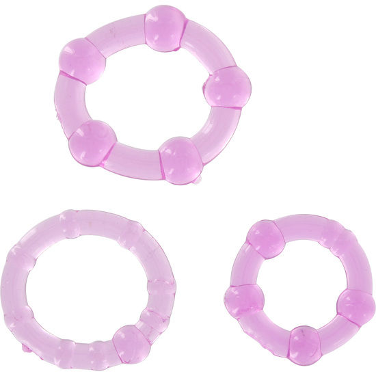 SEVEN CREATIONS - SET OF THREE LILAC PENIS RINGS - 2