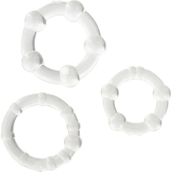 SEVEN CREATIONS - SET OF THREE TRANSPARENT PENIS RINGS - 1