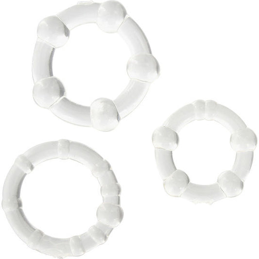 SEVEN CREATIONS - SET OF THREE TRANSPARENT PENIS RINGS - 1