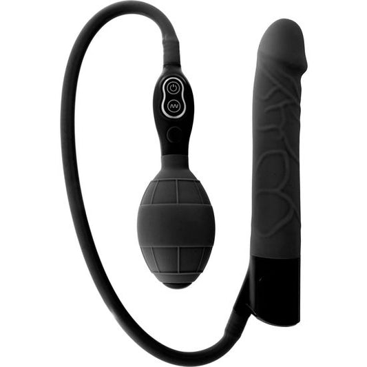 SEVEN CREATIONS - BLACK INFLATABLE VIBRATOR - 1