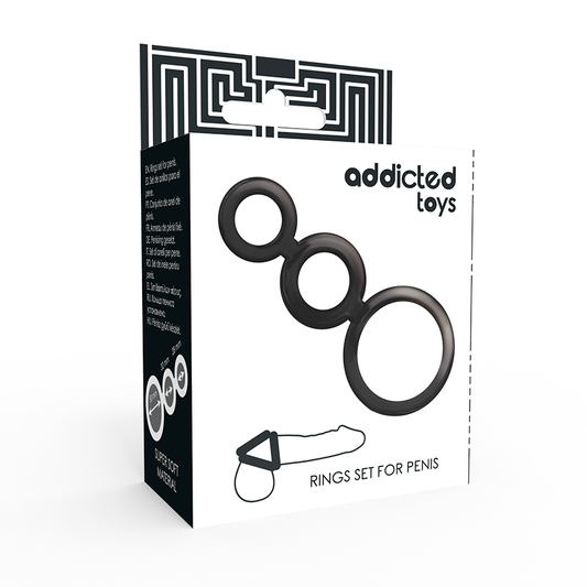 ADDICTED TOYS - COCK RING SET - SMOKE