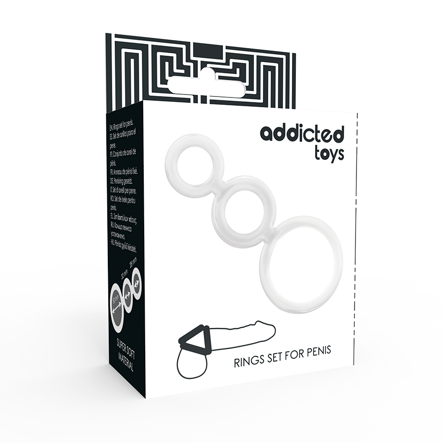 ADDICTED TOYS - RINGS SET FOR PENIS TRANSPARENT - 2