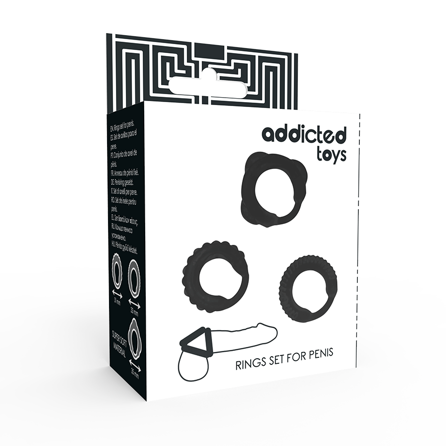 ADDICTED TOYS - C-RING SET BLACK - 2