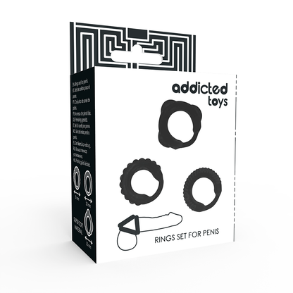 ADDICTED TOYS - C-RING SET BLACK - 2