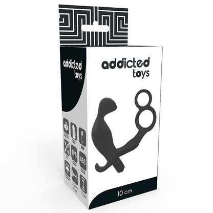 ADDICTED TOYS - ANAL PLUG WITH DOUBLE PENIS RING AND TESTICLES BLACK - 3