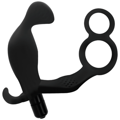 ADDICTED TOYS - ANAL PLUG WITH DOUBLE PENIS RING AND TESTICLES BLACK - 4