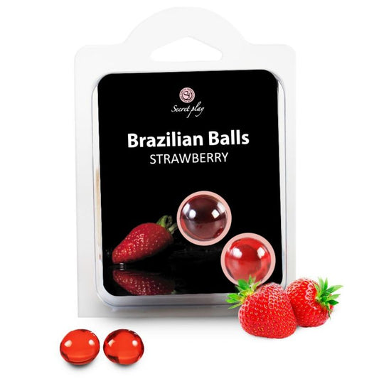 SECRETPLAY - 2 BRAZILIAN BALLS STRAWBERRY - 1