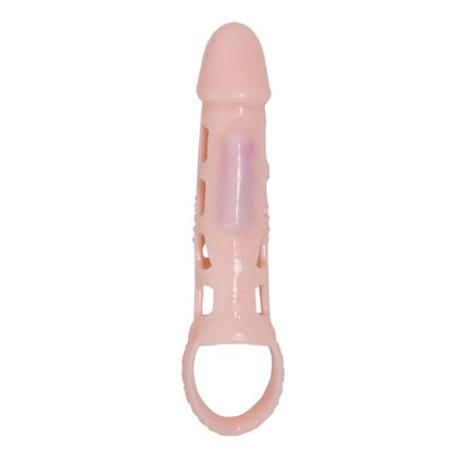 BAILE - PENIS EXTENDER COVER WITH VIBRATION AND NATURAL STRAP 13.5 CM - 2