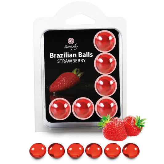 SECRETPLAY - SET 6 BRAZILIAN BALLS STRAWBERRY - 1