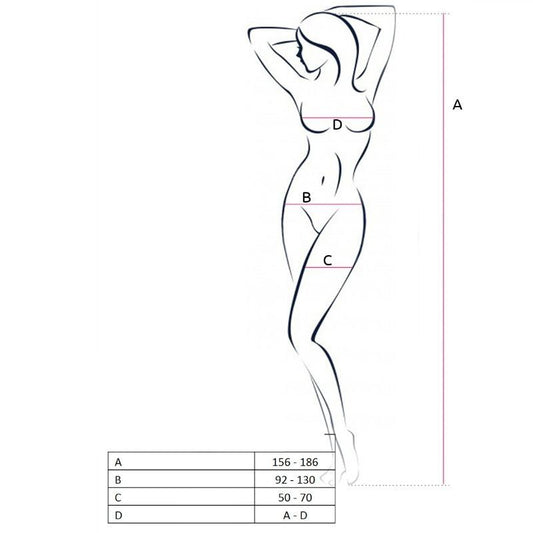 PASSION - DONNA BS057 BODYSTOCKING ROSSO TAGLIA UNICA