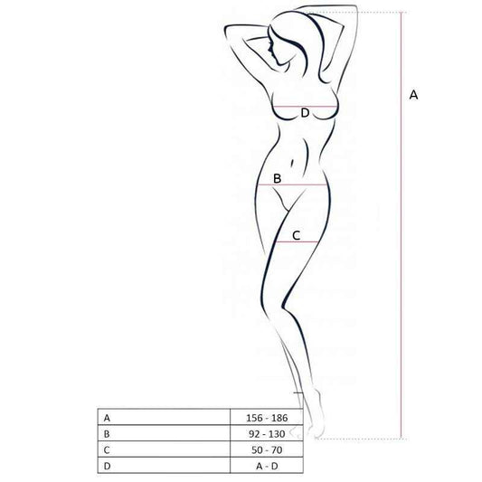 PASSION - DONNA BS050 BODYSTOCKING NERO TAGLIA UNICA