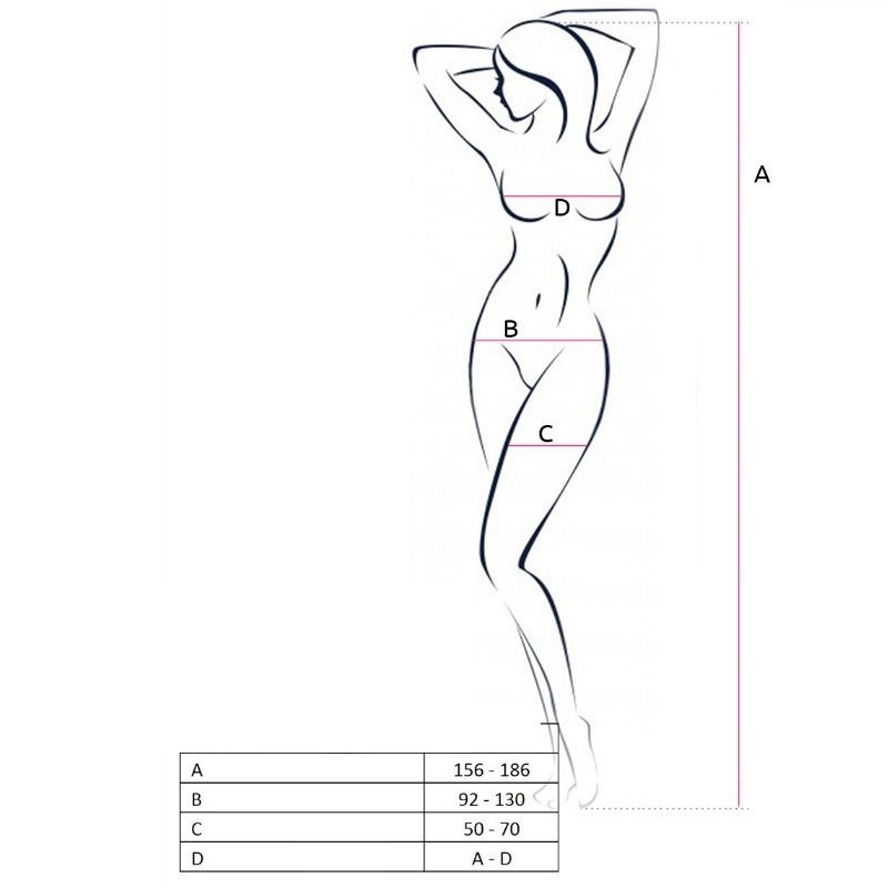 PASSION - WOMAN BS046 WHITE BODYSTOCKING ONE SIZE - 2