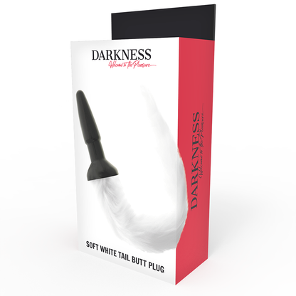 DARKNESS - SILICONE BUTT PLUG WITH WHITE TAIL