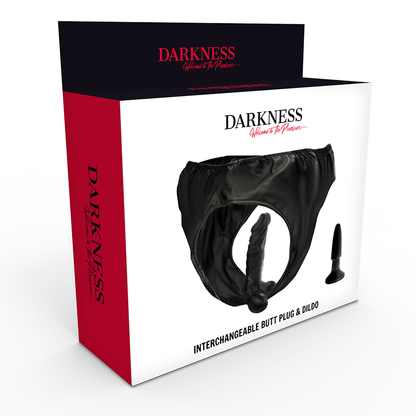 DARKNESS - PANTIES WITH PLUG AND INTERCHANGEABLE DILDO - 3