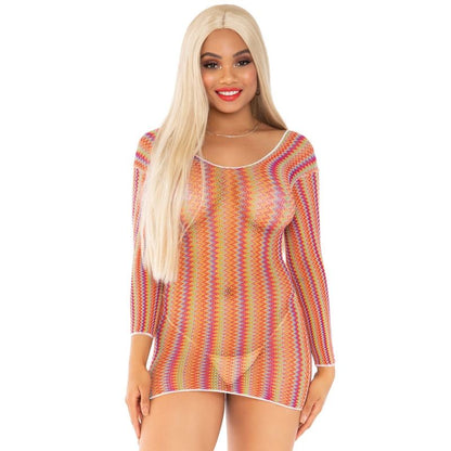 LEG AVENUE - ZIGZAG MULTICOLOR MINI DRESS ONE SIZE - 2