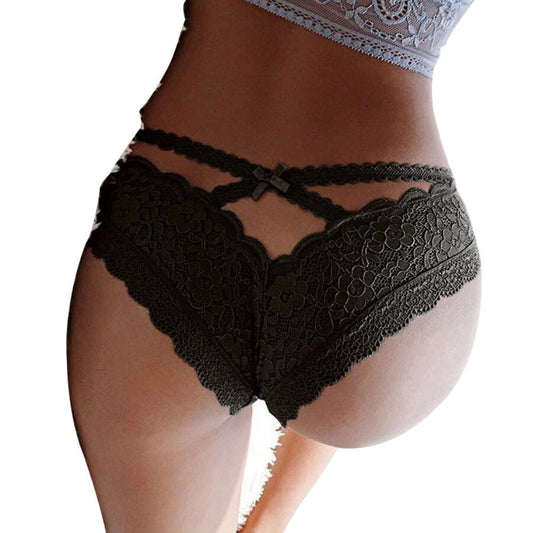 QUEEN LINGERIE - FLORAL LACE PANTIES S/M - 1
