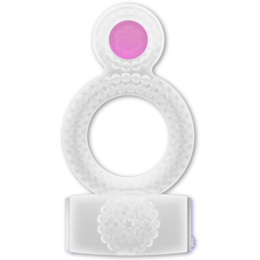 CASUAL LOVE - RING VIBRATING DOUBLE PLEASURE TRANSPARENT - 4
