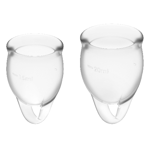 SATISFYER - FEEL CONFIDENT MENSTRUAL CUP CLEAR 15 + 20 ML - TRANSPARENTE - 4