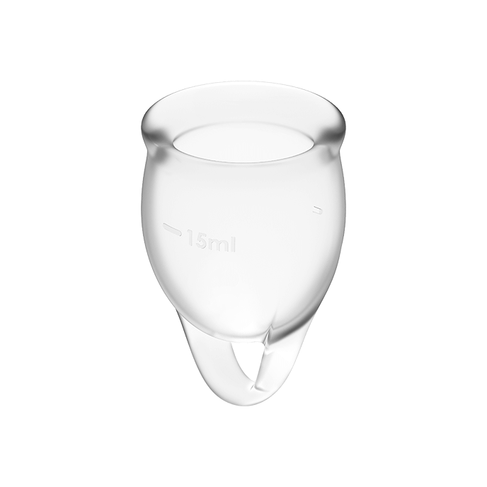 SATISFYER - FEEL CONFIDENT MENSTRUAL CUP CLEAR 15 + 20 ML - TRANSPARENTE - 5