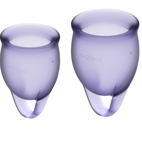 SATISFYER - FEEL CONFIDENT MENSTRUAL CUP PURPLE 15 + 20 ML - 1