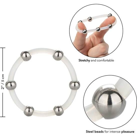 CALEXOTICS - STEEL BEADED SILICONE RING XL - 4