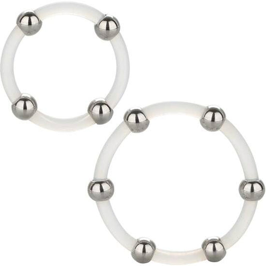 CALEXOTICS - STEEL BEADED SILICONE RING SET - 1