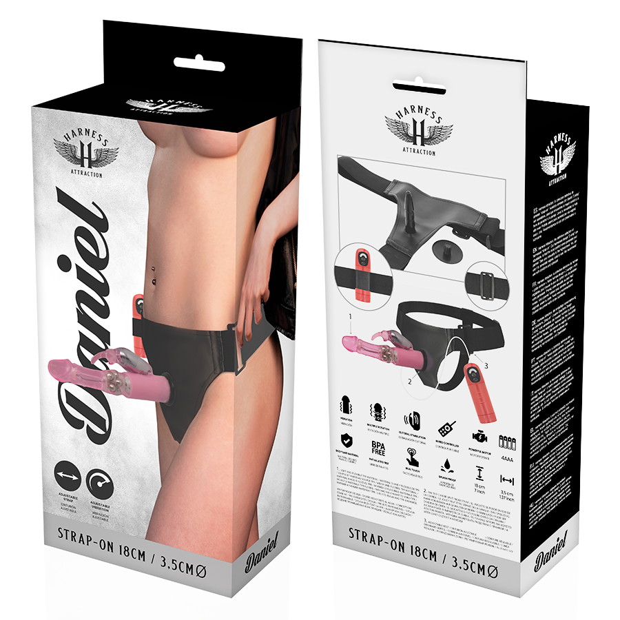 HARNESS ATTRACTION - RNES DANIEL WITH VIBRATION AND ROTATION 18 CM -O- 3.5 CM - 4