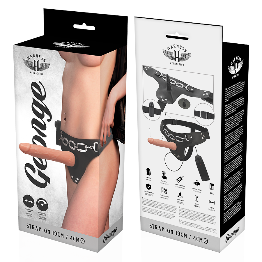 HARNESS ATTRACTION - RNES GEORGE REALISTIC VIBRATOR 19 CM -O- 4 CM - 4