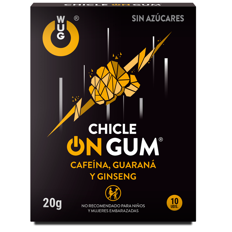 WUG GUM - ON CAFFEINE, GINSENG AND GUARANA GUM 10 UNITS - 2
