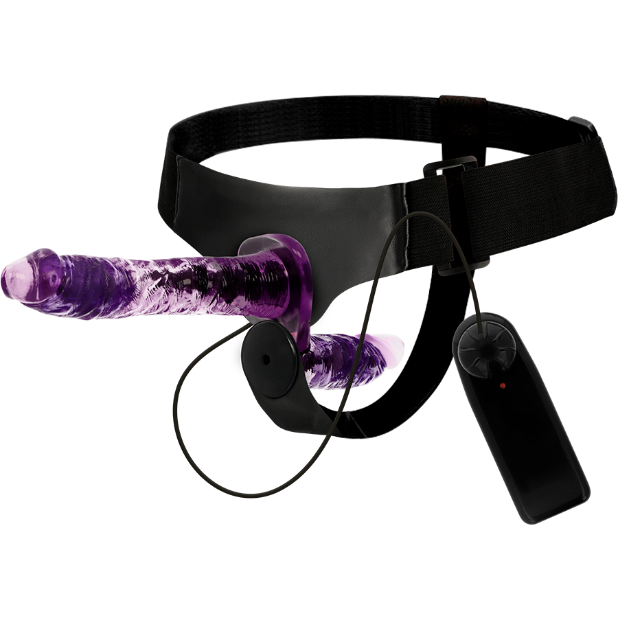 HARNESS ATTRACTION - RODNEY DOUBLE PENETRACI N VIBRATOR 18 CM -O- 3.5 CM - 3