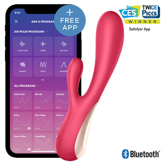 SATISFYER - MONO FLEX PINK WITH APP - RED - 1