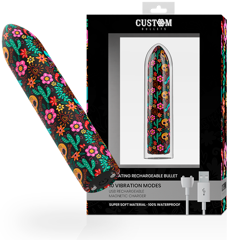 CUSTOM BULLETS - RECHARGEABLE SKULL MAGNETIC BULLET 10 INTENSITIES - 5