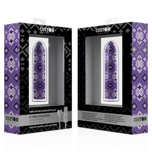 CUSTOM BULLETS - RECHARGEABLE SNAKE PURPLE MAGNETIC BULLET 10 INTENSITIES - 1
