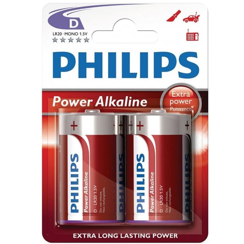 PHILIPS - POWER ALKALINE PILA D LR20 PACK 2 - 2