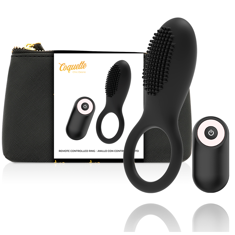 COQUETTE CHIC DESIRE - COCK RING REMOTE CONTROL RECHARGEABLE BLACK/ GOLD - 1
