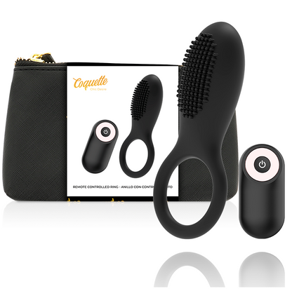 COQUETTE CHIC DESIRE - COCK RING REMOTE CONTROL RECHARGEABLE BLACK/ GOLD - 1